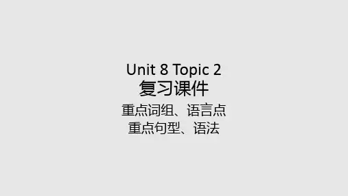 仁爱版八年级英语下册Unit 8 Topic 2 复习课件(共27张PPT)