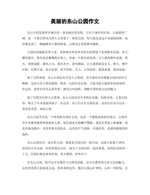 美丽的东山公园作文