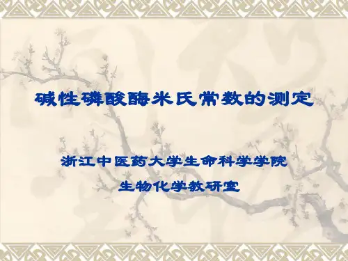 碱性磷酸酶米氏常数测定