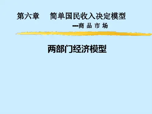 第六章 简单的国民收入决定模型两部门经济模型