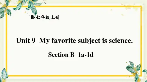 统编人教版七年级英语上册优质课件 第3课时(Section B 1a-1d)