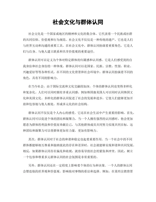 社会文化与群体认同