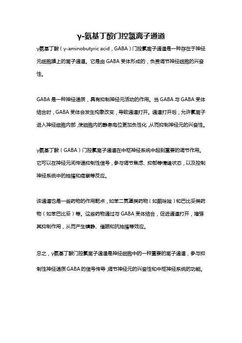 γ-氨基丁酸门控氯离子通道