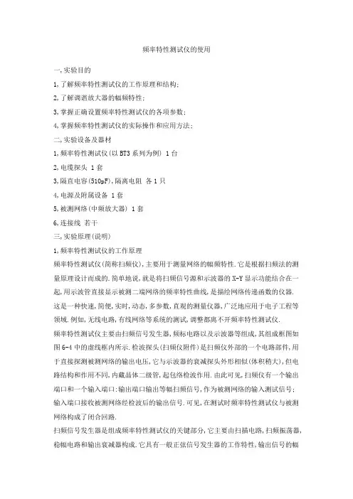 频率特性测试仪的使用