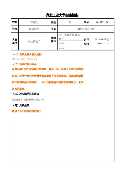 实习报告模板