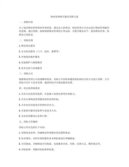 物业管理购买服务采购方案