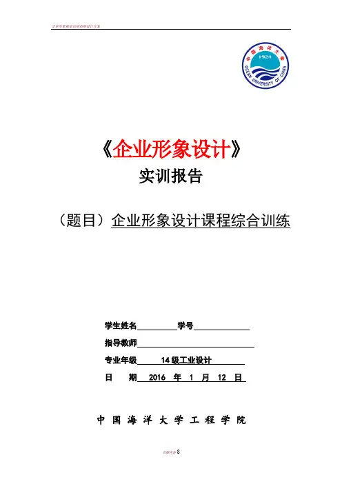 企业形象设计  实训报告模板