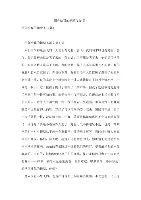 用你给我的翅膀飞(5篇)
