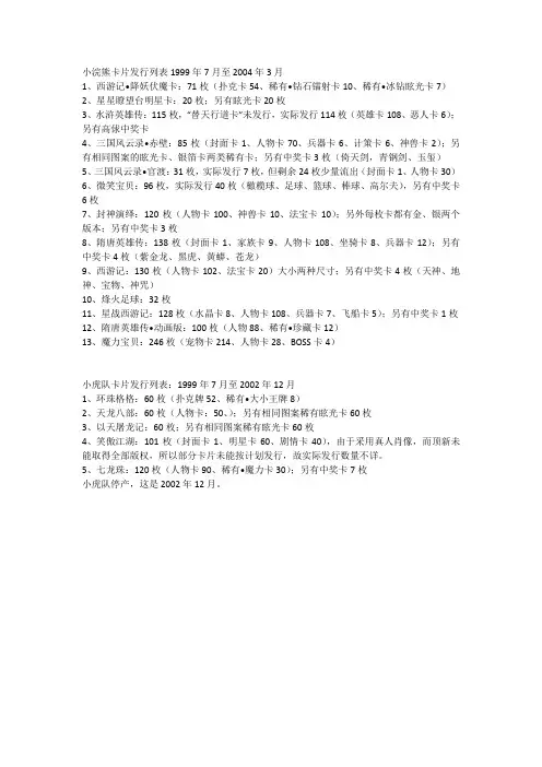 小虎队,小浣熊发行记录