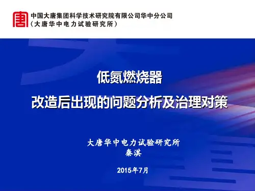 低氮燃烧器改造后出现的题分析及治理对策-cdt