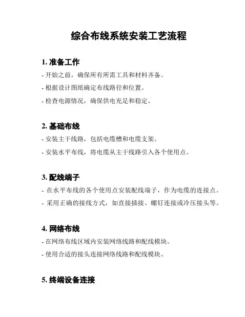 综合布线系统安装工艺流程