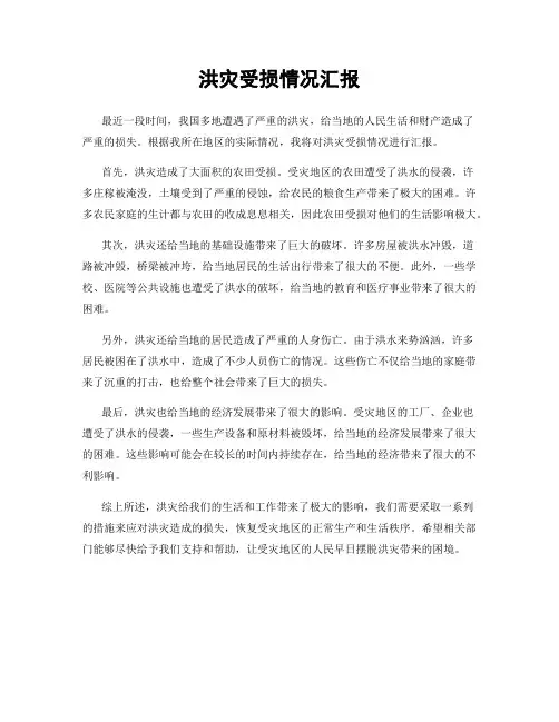 洪灾受损情况汇报