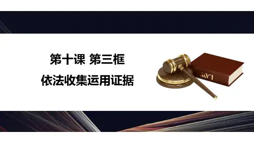 依法收集运用证据高中政治统编版选择性必修二法律与生活