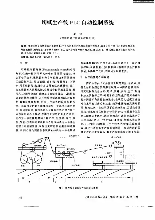 切纸生产线PLC自动控制系统