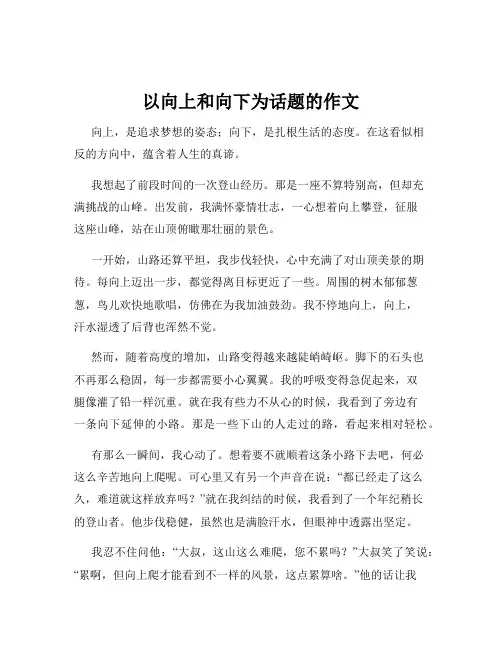 以向上和向下为话题的作文