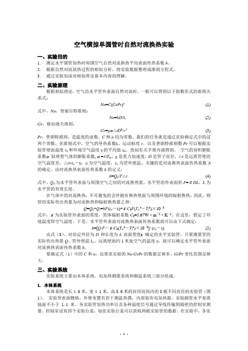 清华传热学 空气横掠单圆管时自然对流换热实验