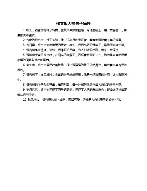 作文银杏树句子摘抄