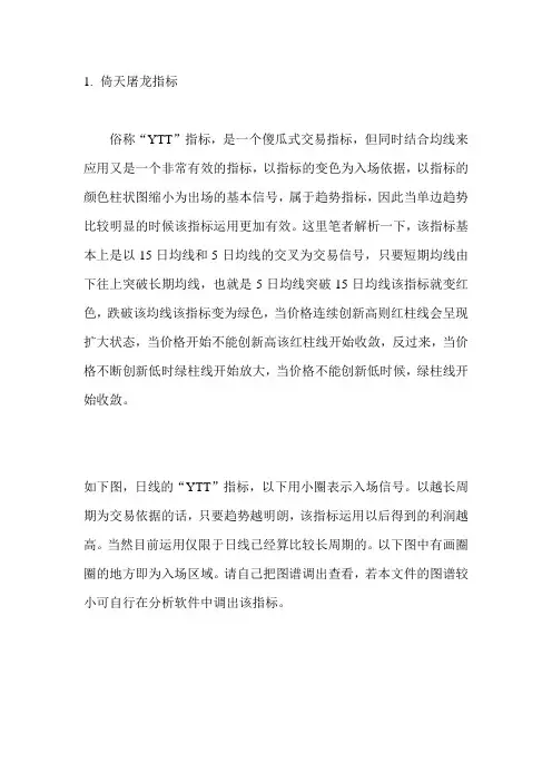 特色技术指标的使用方法