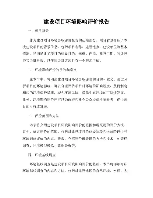 建设项目环境影响评价报告