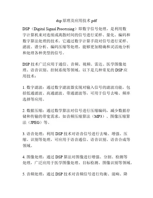 dsp原理及应用技术 pdf