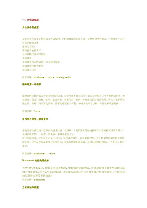 保健品列表