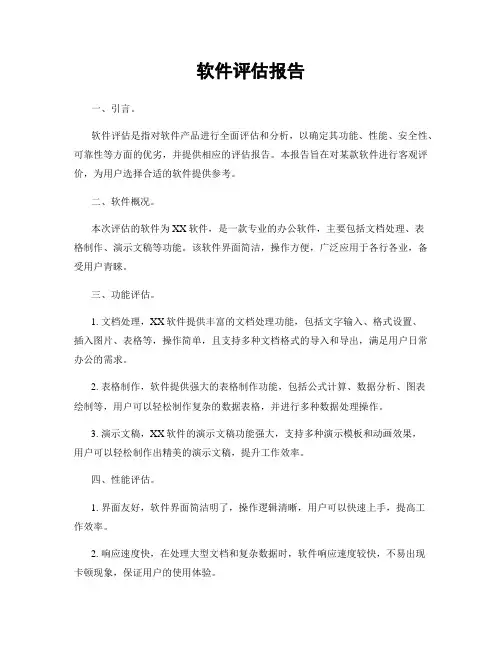 软件评估报告