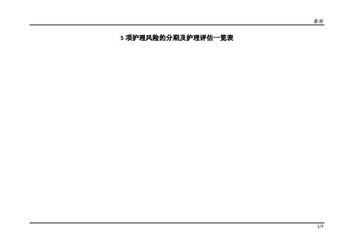 护理风险评估表