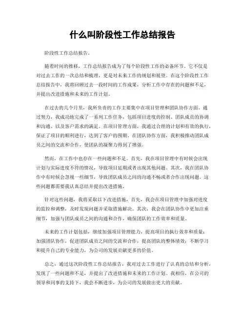 什么叫阶段性工作总结报告