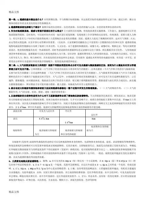 最新遥感导论复习资料最终版