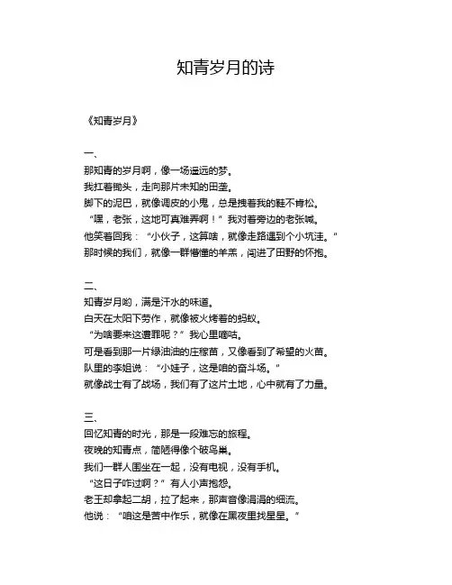 知青岁月的诗