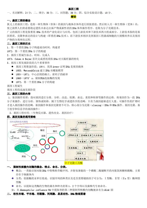 基因工程复习资料