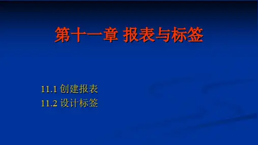 VFP数据库系统Visual FoxPro报表和标签