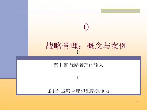 战略管理和战略竞争力讲义