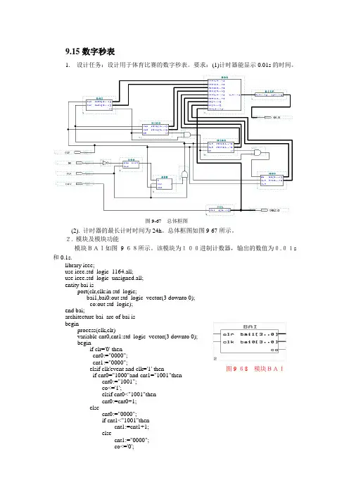 数电实验数字秒表