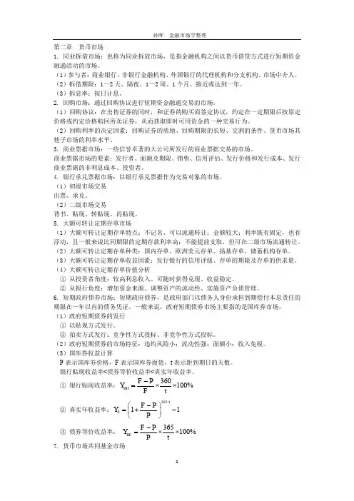 金融市场学整理