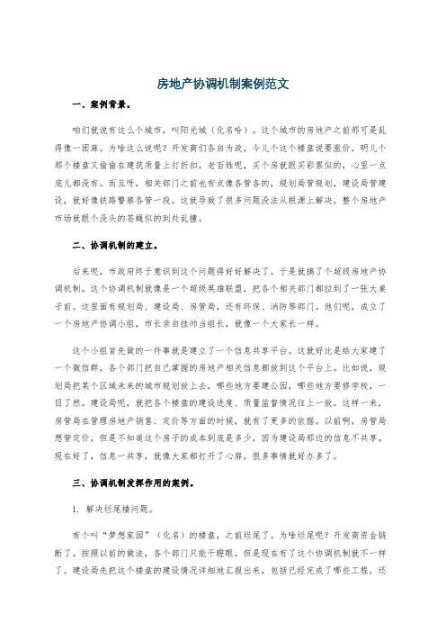 房地产协调机制案例范文