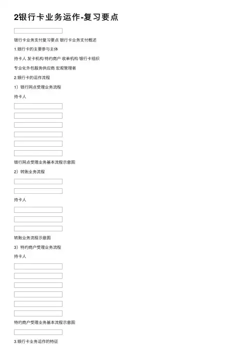 2银行卡业务运作-复习要点