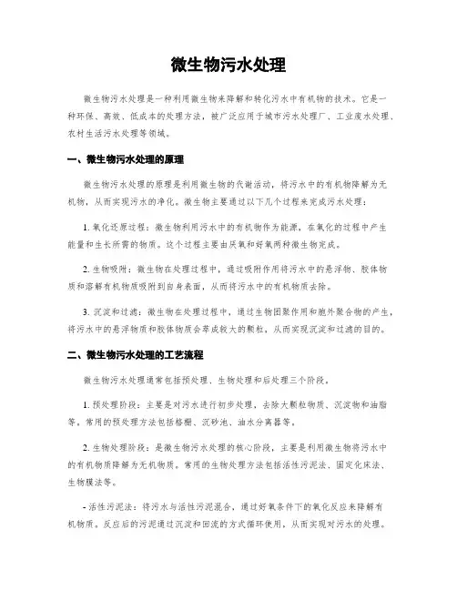 微生物污水处理
