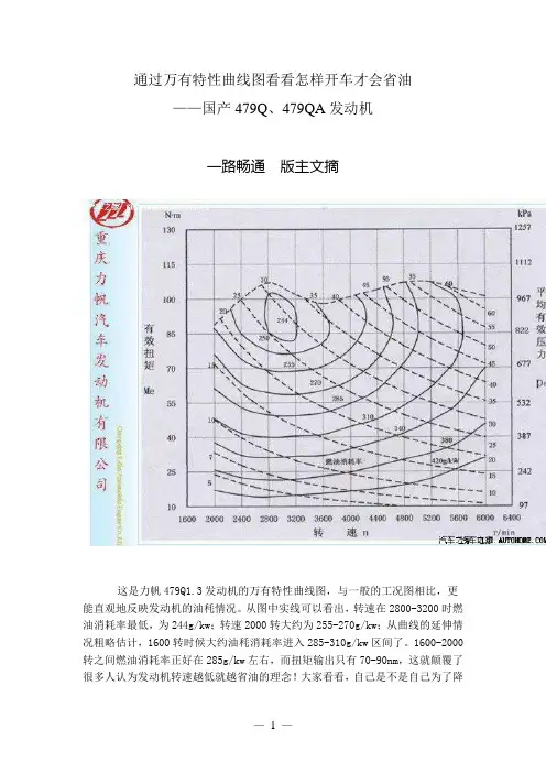 通过万有特性曲线图看看怎样开车才会省油