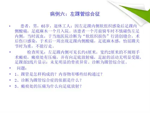 最新踝管综合征专业知识讲座主题讲座课件