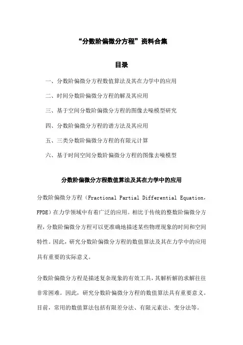 分数阶偏微分方程