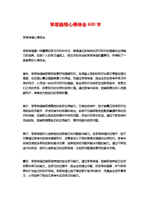 学思践悟心得体会600字