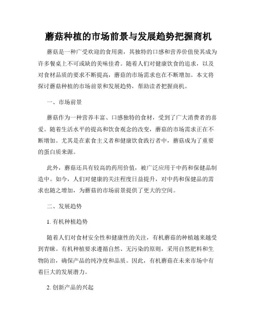 蘑菇种植的市场前景与发展趋势把握商机