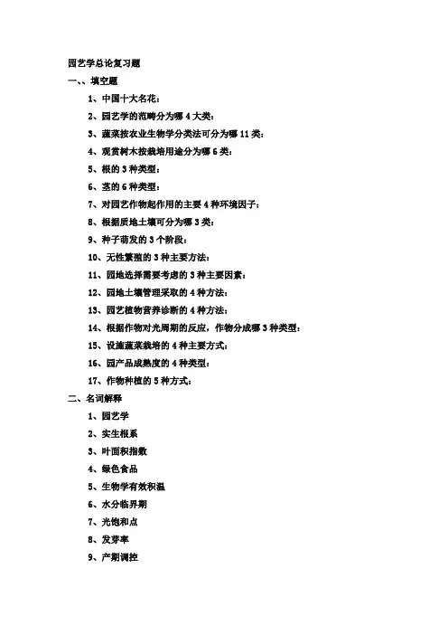 园艺学总论复习题1