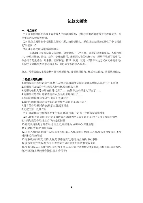 记叙文、议论文、说明文阅读理解方法