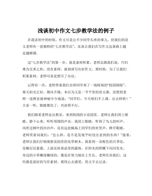 浅谈初中作文七步教学法的例子