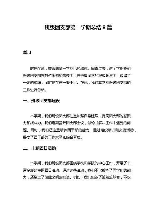 班级团支部第一学期总结8篇