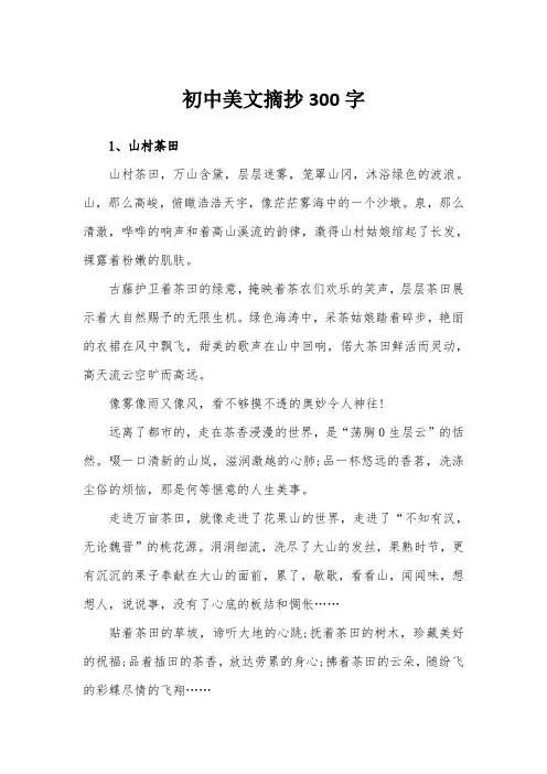 初中美文摘抄300字