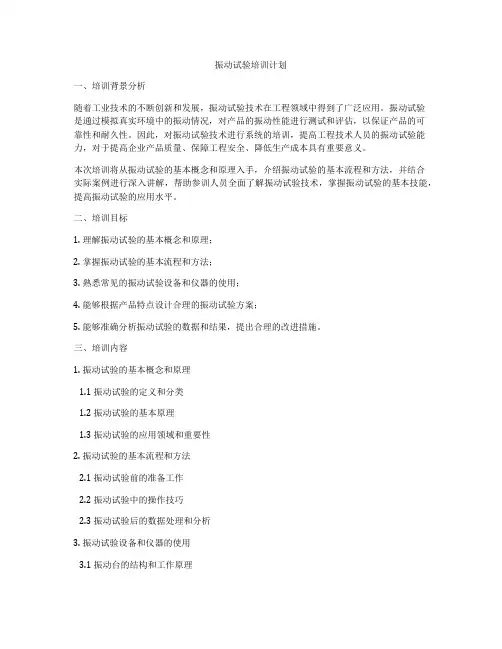 振动试验培训计划