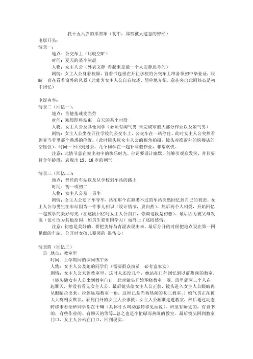 剧本梗概——精选推荐